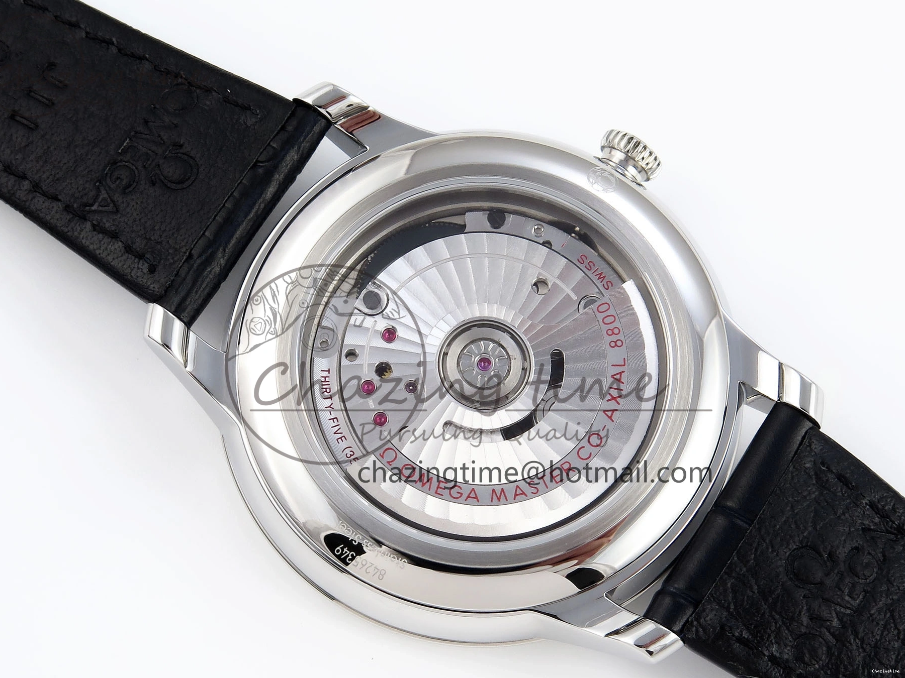 1218 TopPick De Ville Date SS MKF 1:1 Best Edition Black Dial Roman Marker on Black Leather Strap A 7743